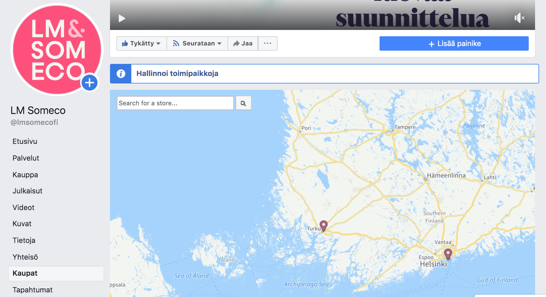 Facebook Locations –toimipisteet sijainnin mukaan Facebookissa