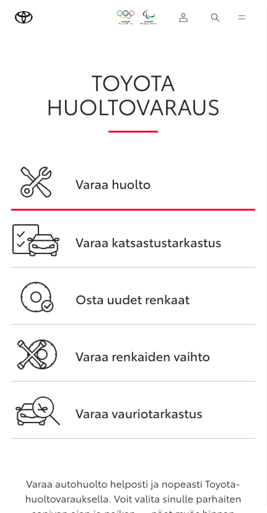 Toyota Huoltovaraus