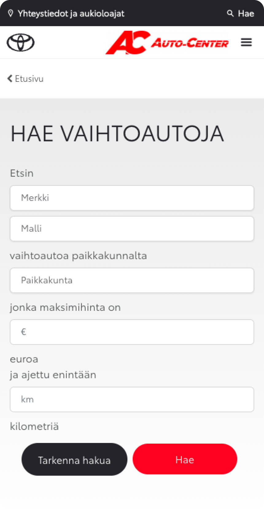 Vaihtoautohaku